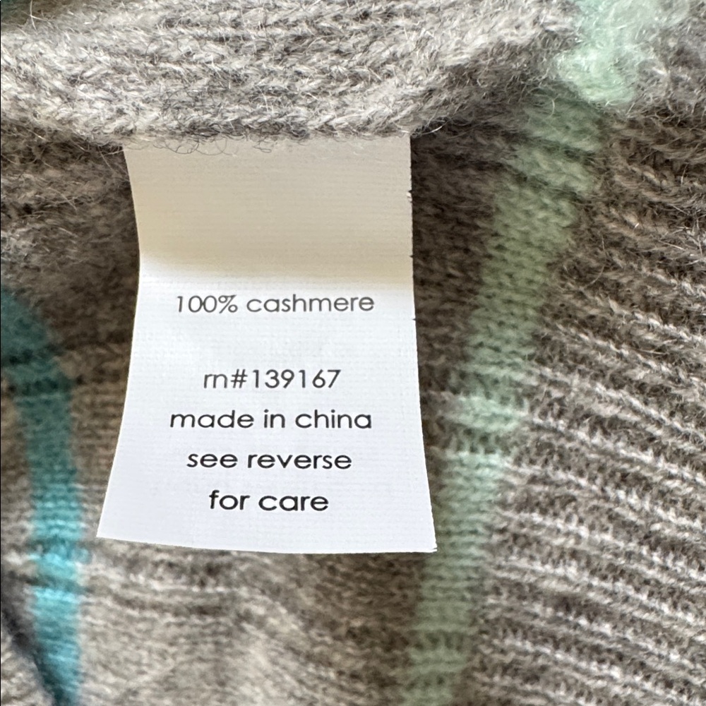 27 Miles 100% Cashmere Striped Sweater Womens M - Picture 11 of 13